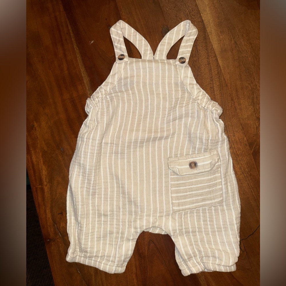 Gerber Beige Striped Kids‎ Overalls